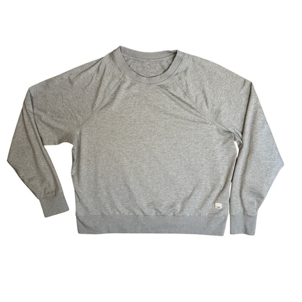 Vuori Long Sleeve Halo Essential Crew Tee Light Gray Heather Small